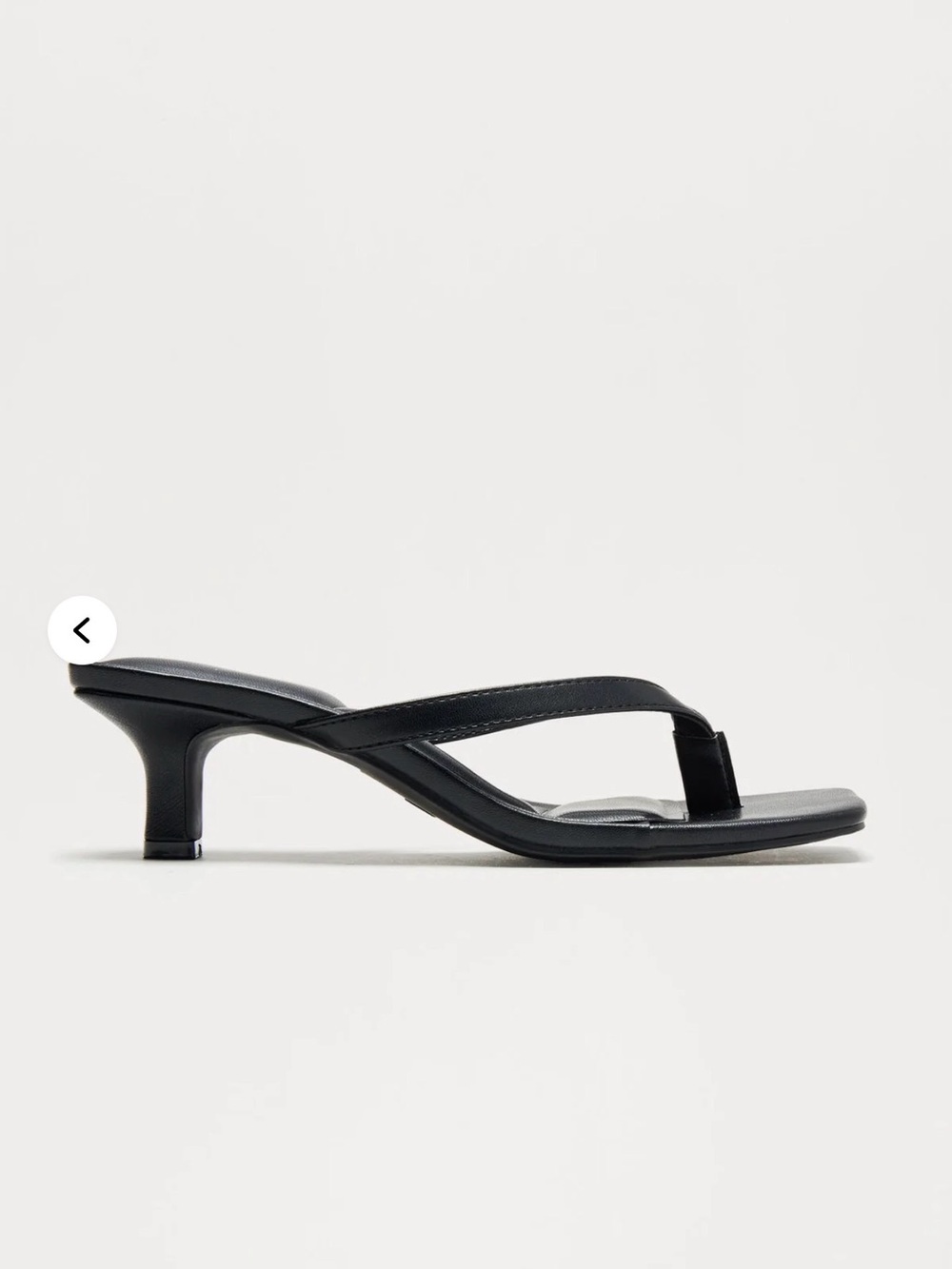 Black Thong Kitten Heel Sandal - Women